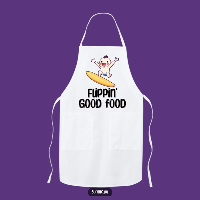 Funny Tiny Surfer Apron: Joyful Leap Action, Fun Funny Gift