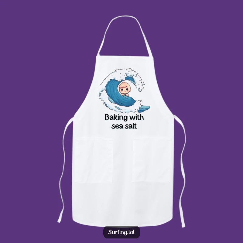 Funny Tiny Chef's Wave Apron - Curious Kitchen Excitement