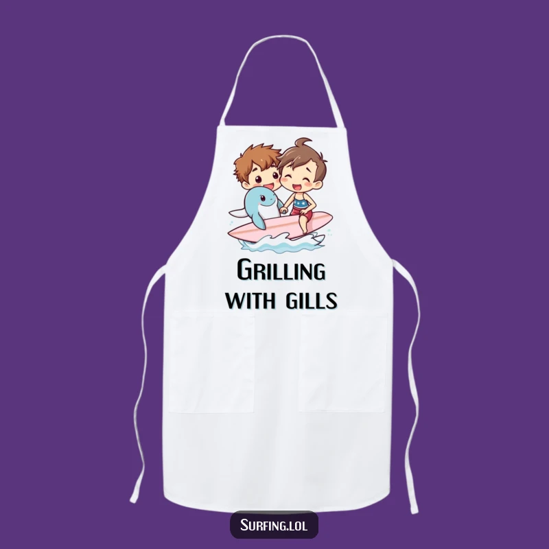 Funny Surf Lesson Apron: Sea Creature Chef Gift for Kitchen Fun