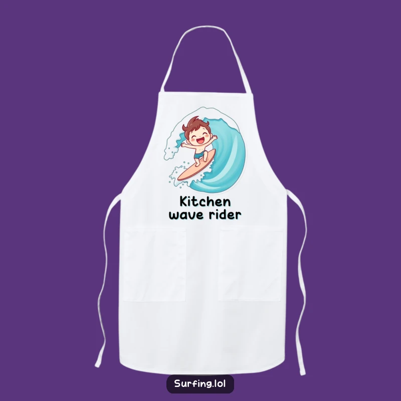 Funny Surfing Character Apron: Make Waves in the Kitchen with Humor