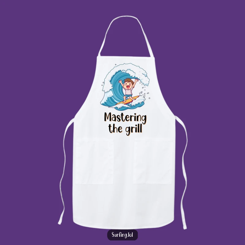 Funny Apron: Surfer's Victory Feast, Beach Kitchen Hero, Perfect Gift