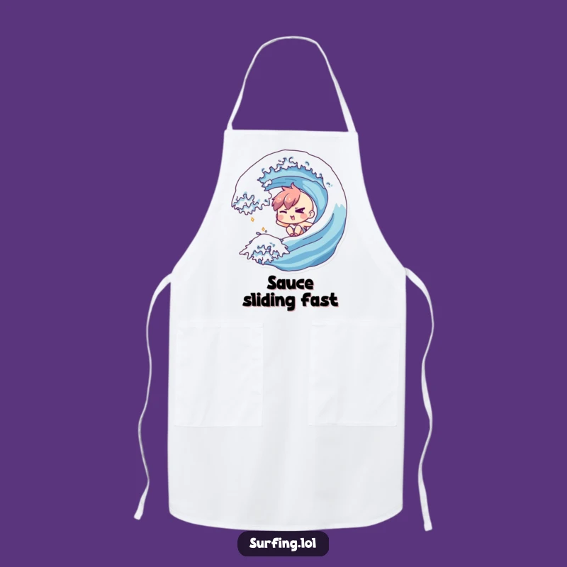 Funny Winking Wave Rider Apron - Cook with Cheeky Style