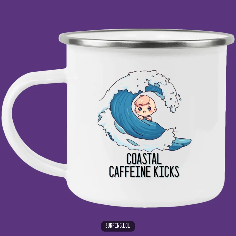 Funny Tiny Adventurer's Enamel Camping Mug - Curious Excitement