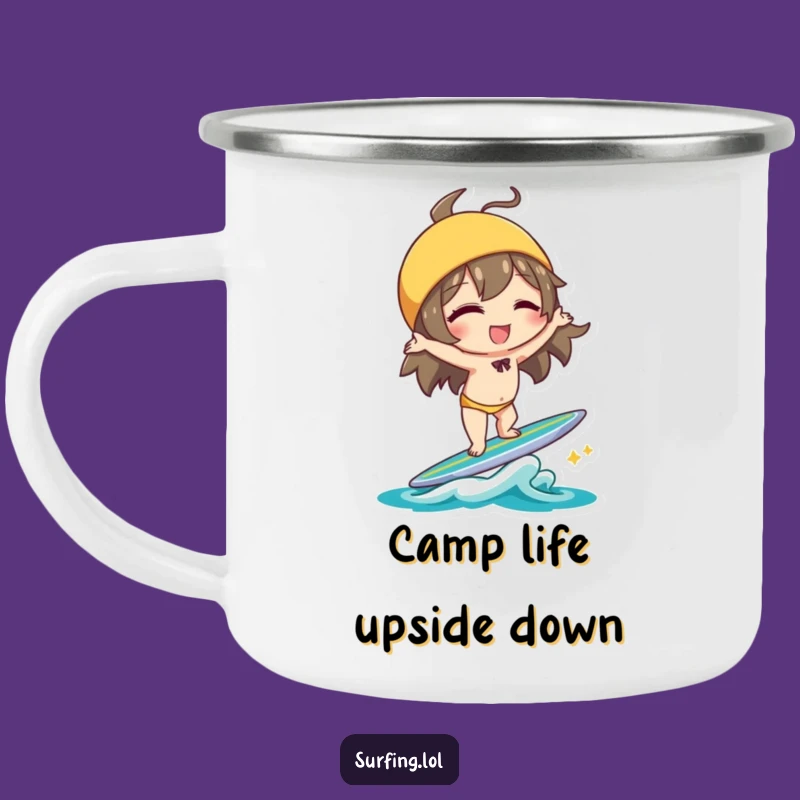 Funny Handstand Character Camping Mug: Balance Your Brews with Fun Gift