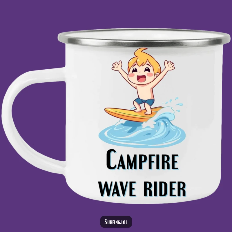 Funny Surfing Joyful Shout Camping Mug - Adventure Brew