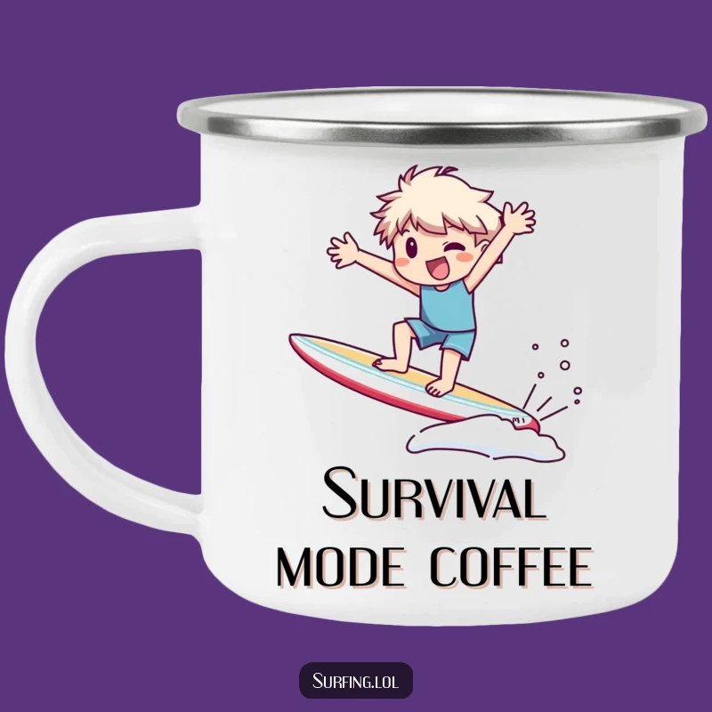 Funny Wobble Surf Camping Mug: Adventure Fails, Rugged Funny Gift