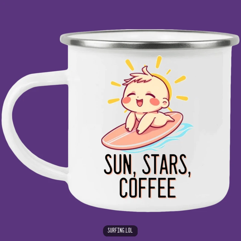 Funny Sunbathing Character Camping Mug: Relaxed Sips for Outdoor Escapes Gift