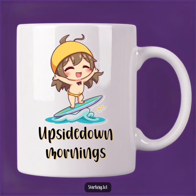 Funny Handstand Character Mug: Playful Balance and Winks Gift