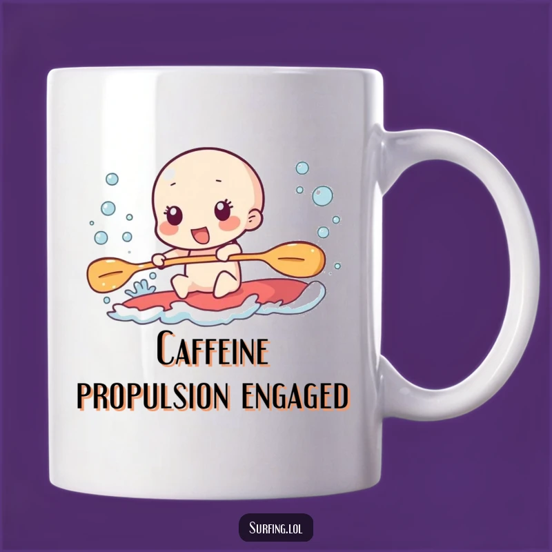 Funny Paddling Mug: Furious Effort, Excited Bubbles Gift