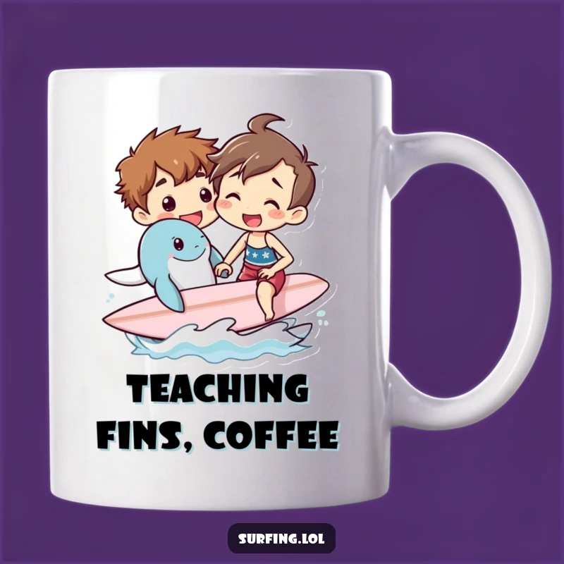 Funny Surf Lesson Mug: Sea Creature Teacher Gift for Ocean Lovers