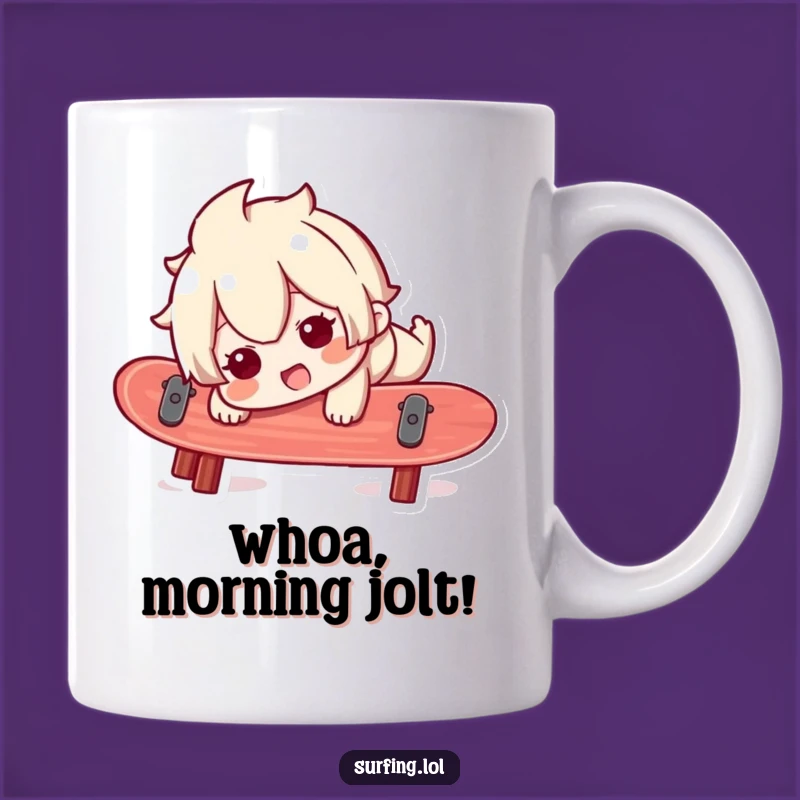 Funny Surfer Mug: Wobbly Character Beach Fail Gift for Laughs