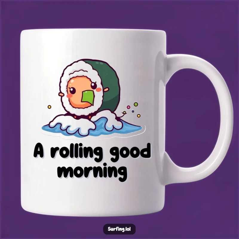 Funny Sushi Wave Mug: Wobbly Roll, Hilarious Gift for Sushi Lovers