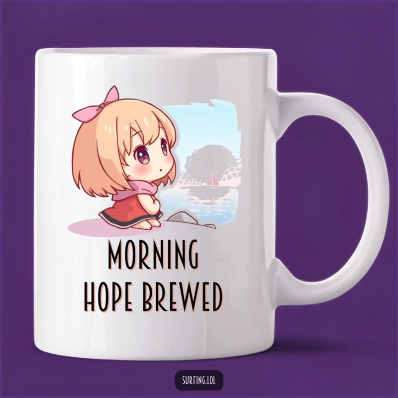 Hopeful Distant Shore Mug: Funny Gift for Dreamers and Optimists