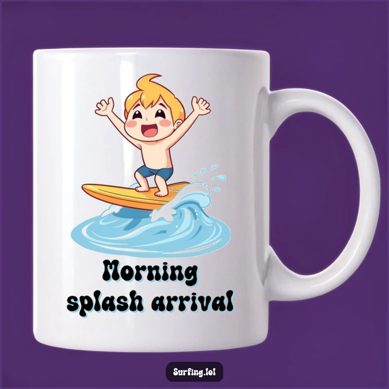 Funny Surfing Joyful Shout Mug - Perfect Gift for Wave Riders