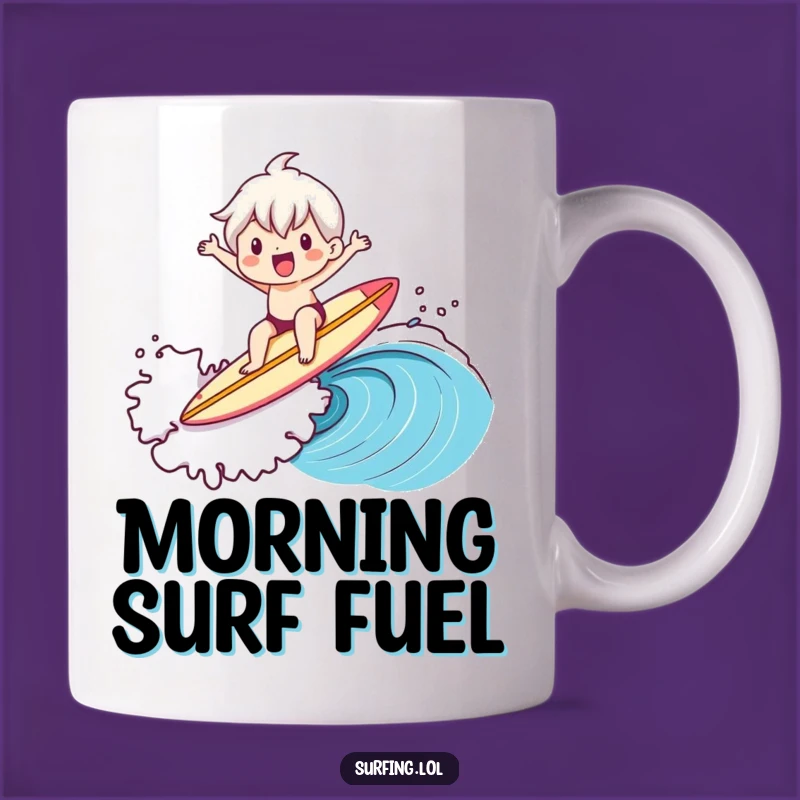 Funny Surfer Dude Mug: Cute Character Wave Ride, Awesome Funny Gift