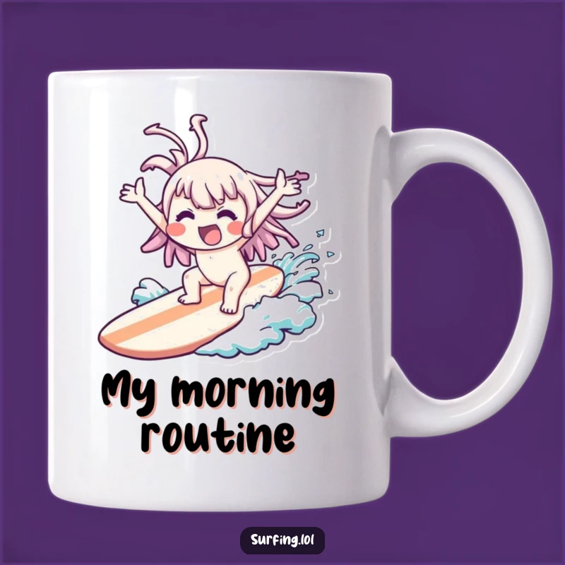 Funny Wipeout Kawaii Mug: Hilarious Surf Fail Gift for Comedians