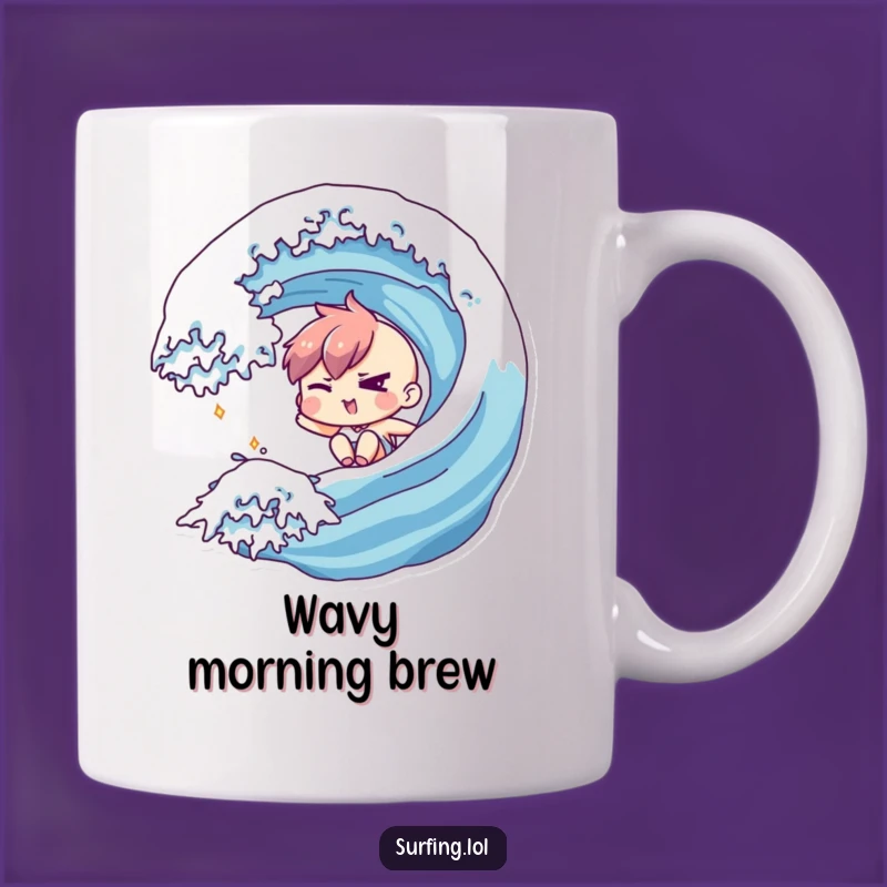 Funny Winking Wave Rider Mug - Perfect Gift for Thrill Seekers