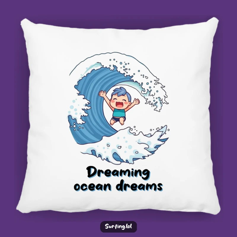 Funny Surfer Character Pillow: Triumphant Comfort, Gift