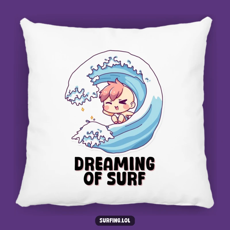 Funny Winking Wave Rider Pillow - Comfy Adventure Accent