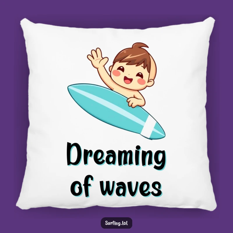 Funny Surfer Pillow: Cozy Waving Character Cushion for Beach Lovers