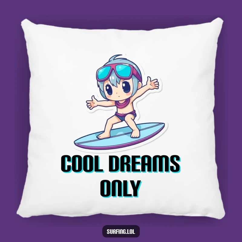 Funny Cool Surfer Pillow - Soft Character Pose Comfort, Cozy Humorous Gift