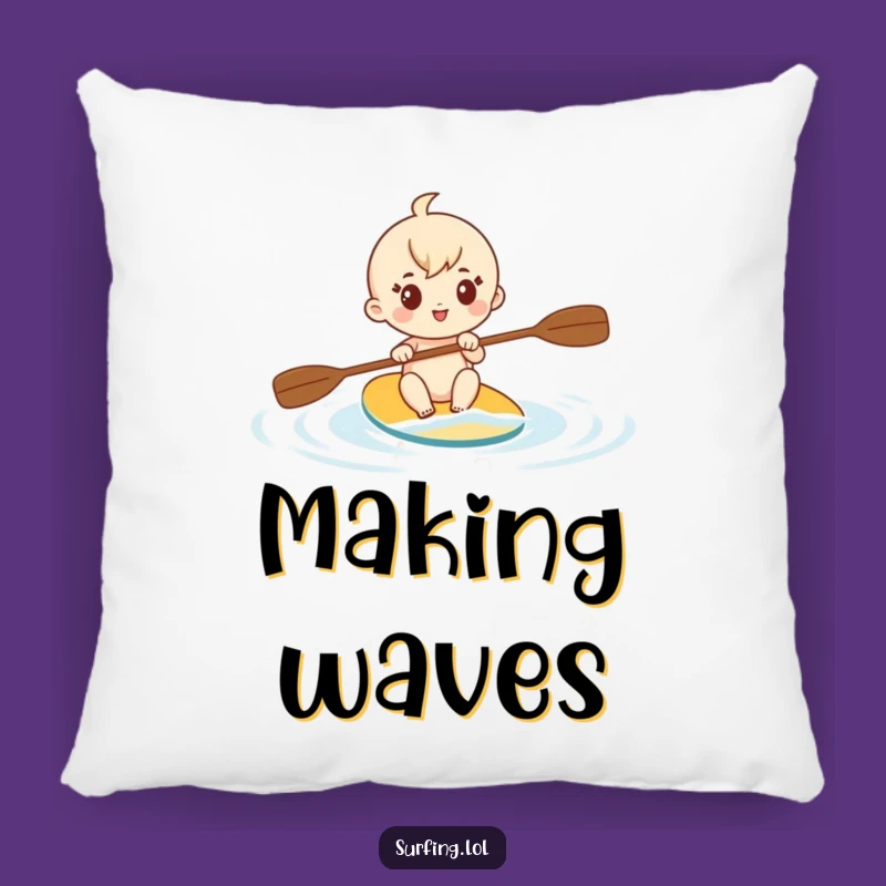 Funny Determined Paddler Pillow: Cozy Character Comfort, a Soft Funny Gift