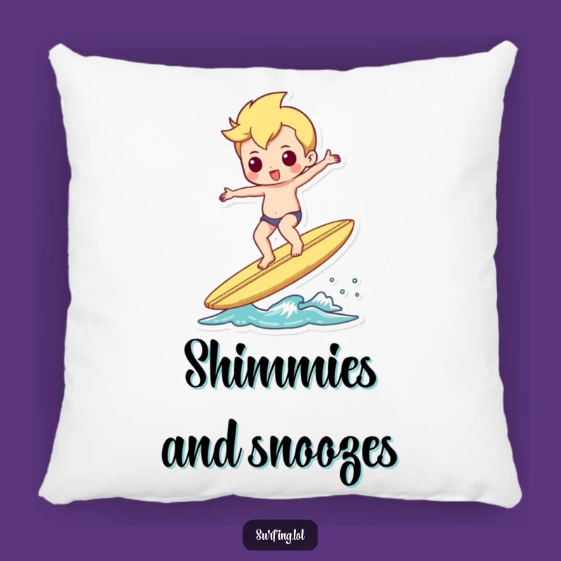 Funny Shimmy Surfer Pillow, Cozy Balanced Cushion, Comfy Gift
