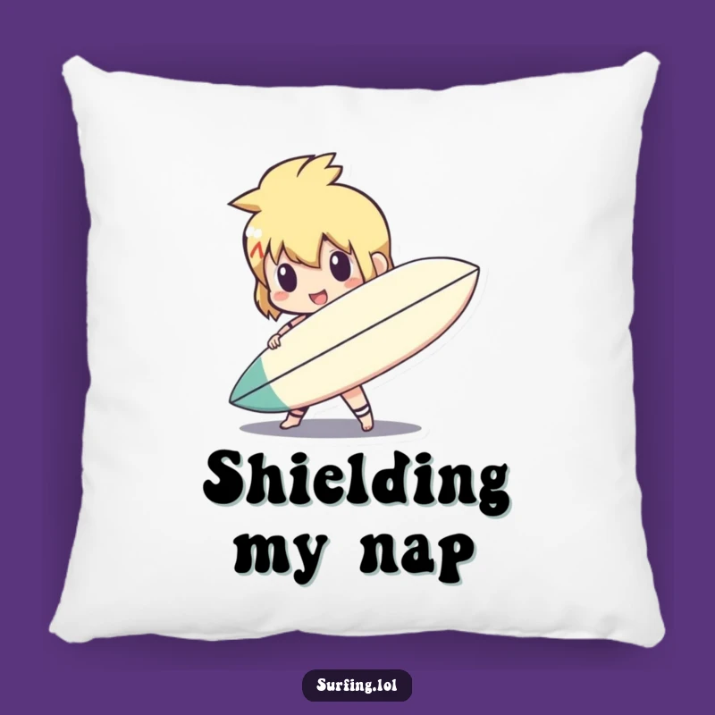 Funny Surf Shield Character Pillow: Action Comfort, Heroic Accent, Perfect Funny Gift