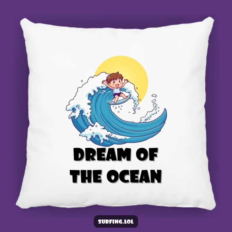 Funny Surfer Character Pillow: Snuggle with Sunny, Funny Beach Vibes