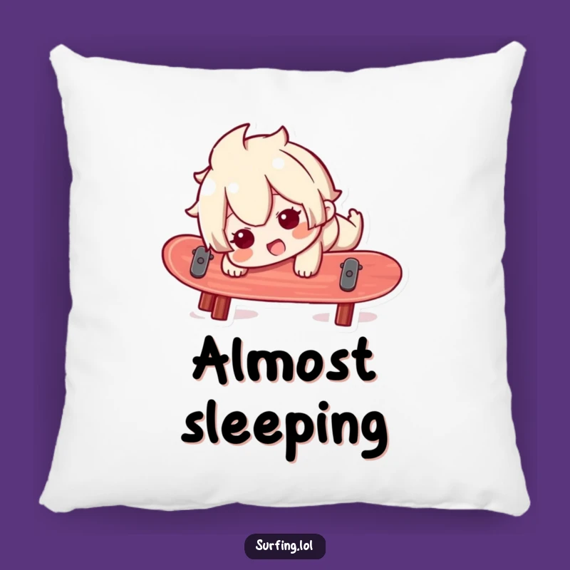 Funny Surfer Pillow: Wobbly Character Cushion for Beach Lovers