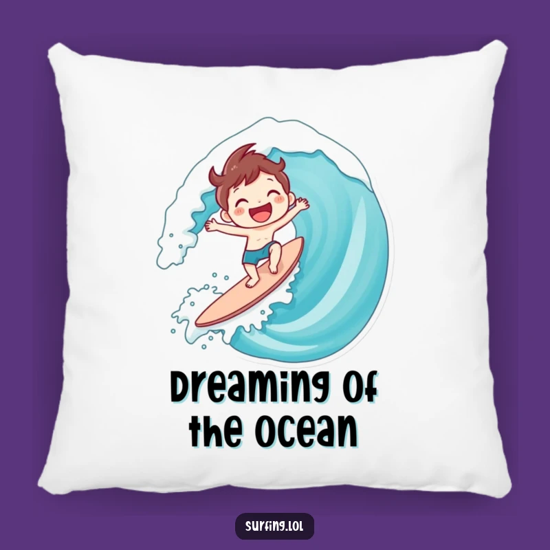 Funny Surfing Character Pillow: Cozy Comfort Inspired by Epic Waves