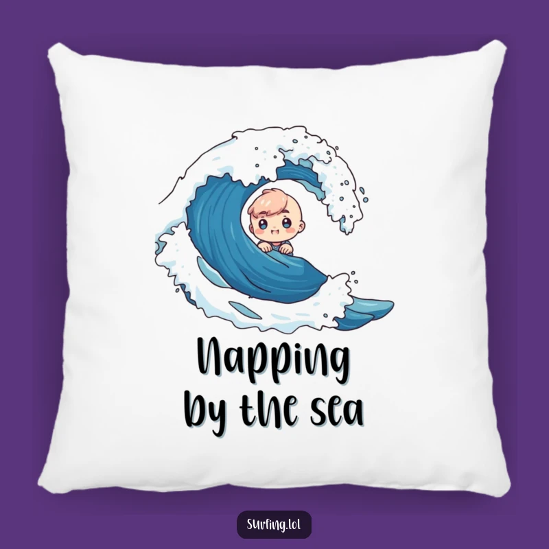 Funny Tiny Wave Comfort Pillow - Curious Excitement Accent