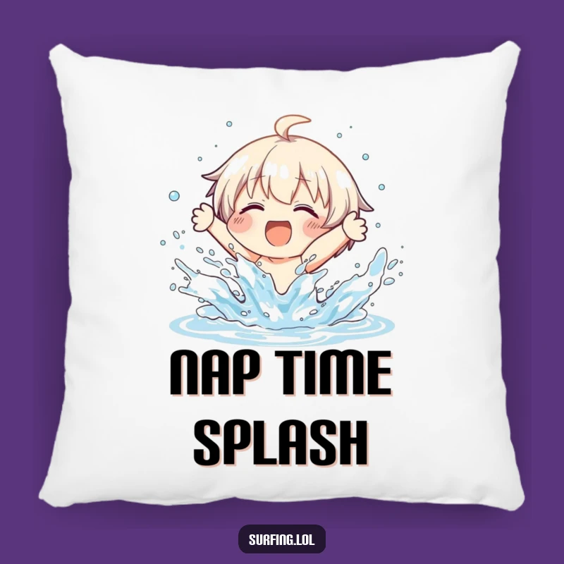 Funny Wipeout Pillow, Cozy Splash Cushion, Comfy Gift