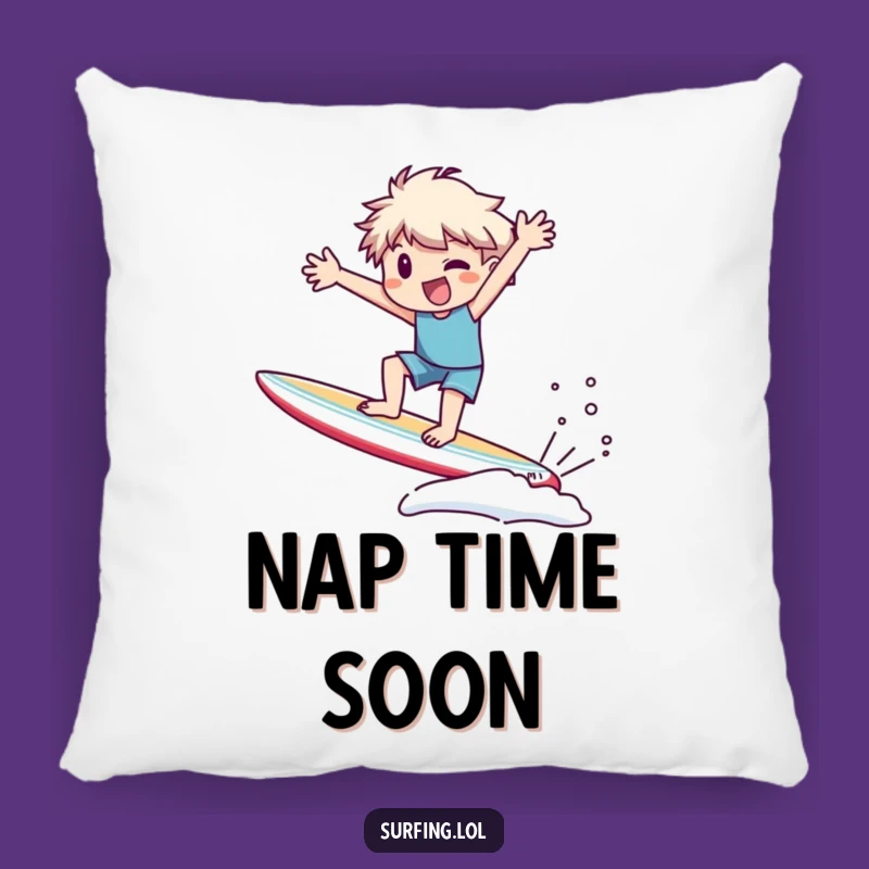 Funny Wobble Surf Pillow: Cozy Wipeout, Soft and Humorous