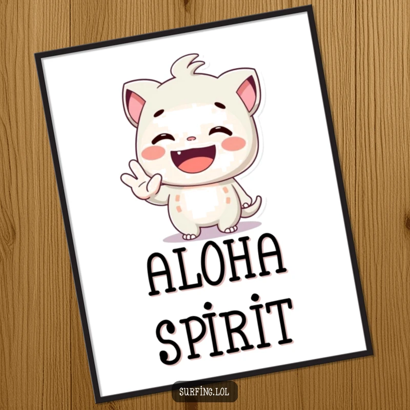 Funny digital art: A character with an enormous grin giving the shaka sign, radiating pure happiness and positive aloha energy.