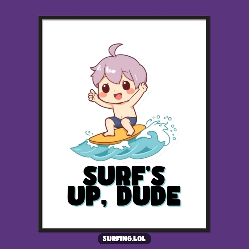 Funny Shaka Wave Digital Art: Surfer's Vibe, a Versatile Funny Gift