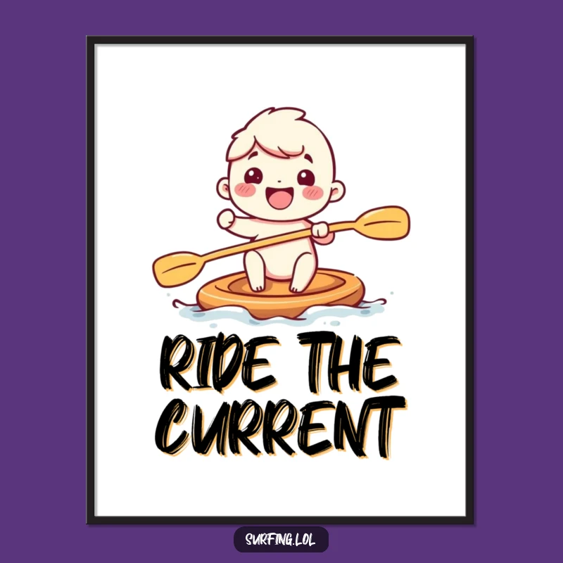 Funny Adorable Paddler Digital Art: Instant Joy, Perfect Funny Gift!