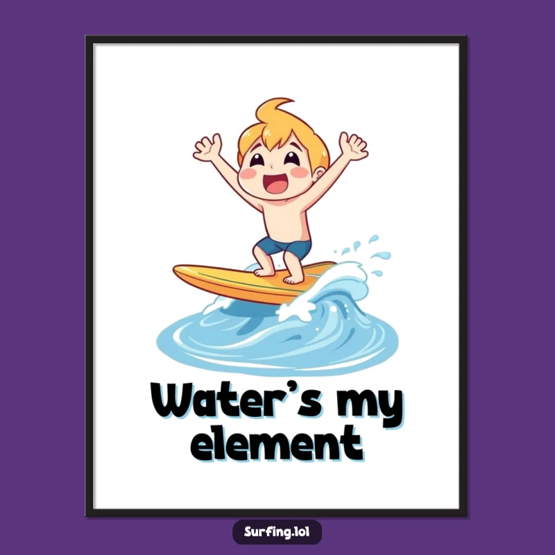 Funny Surfing Joyful Shout Digital Art - Printable Beach Energy