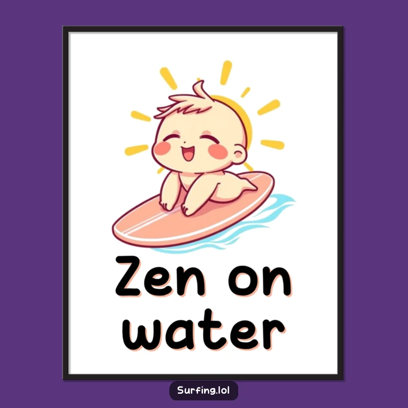 Funny Sunbathing Character Digital Art: Instant Relaxed Decor Gift for Walls