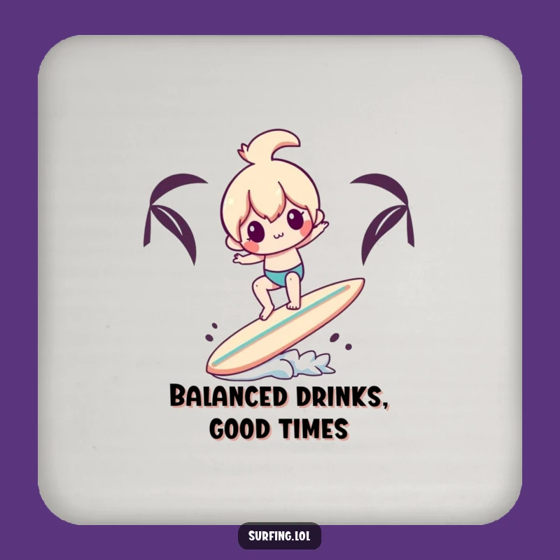 Funny Balancing Surfer Coaster - Surf Protection, Quirky Funny Gift