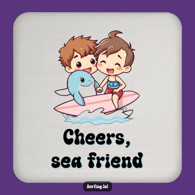 Funny Surf Lesson Coasters: Sea Creature Drink Protection Gift