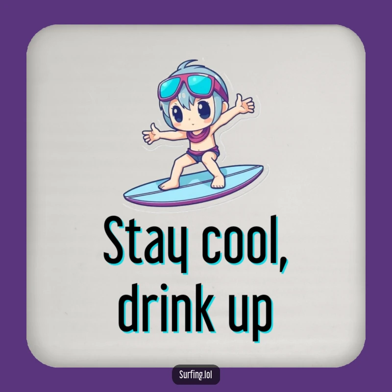 Funny Cool Surfer Coaster - Character Pose Protection, Humorous Gift