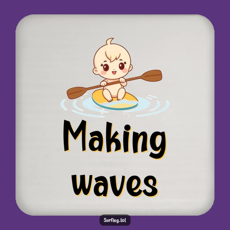 Funny Determined Paddler Coaster: Aquatic Charm, a Small Funny Gift