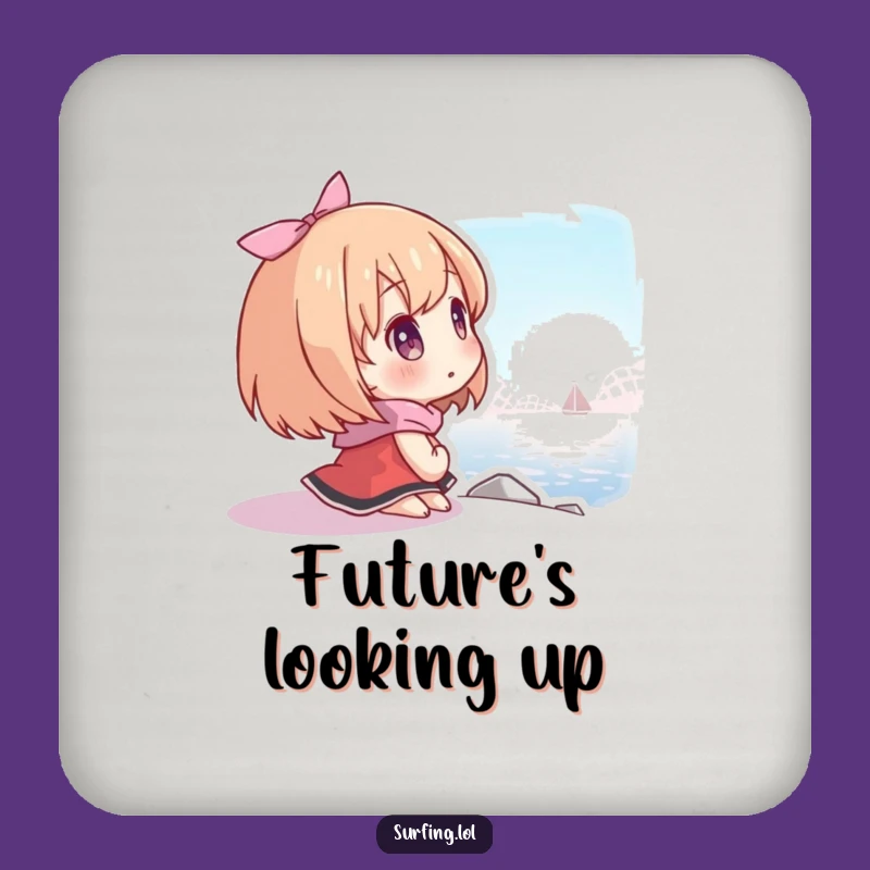 Funny Hopeful Shore Coaster Set: Protect Surfaces with Inspiration