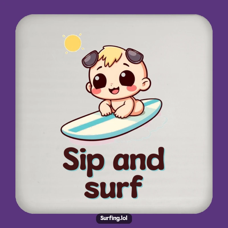 Funny Sunbathing Surfboard Coaster Set: Protect Tables with Beachy Humor