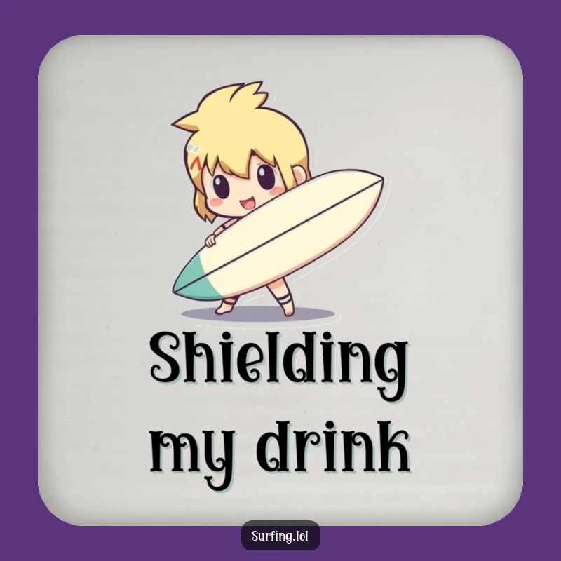 Funny Surf Shield Character Coasters: Action Art, Protect Surfaces, Perfect Funny Gift