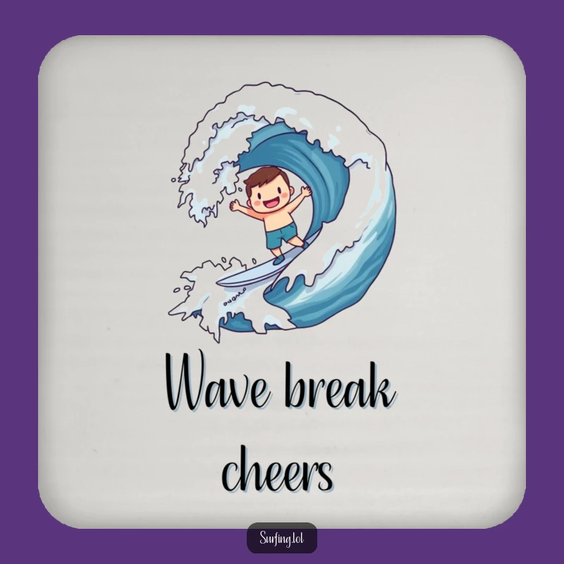Funny Surf Smiley Wave Coaster: Protect Your Table with Fun