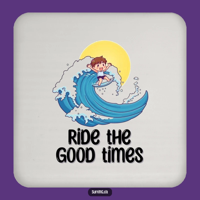 Funny Surfer Character Coaster: Protect Surfaces with Sunny, Funny Style