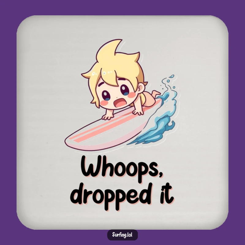 Funny Surfer Coaster: Gasping Dive, Surprised Wipeout Gift