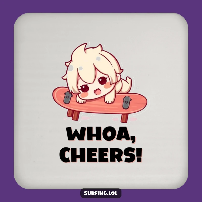 Funny Surfer Coasters: Wobbly Character Drink Protection Gift